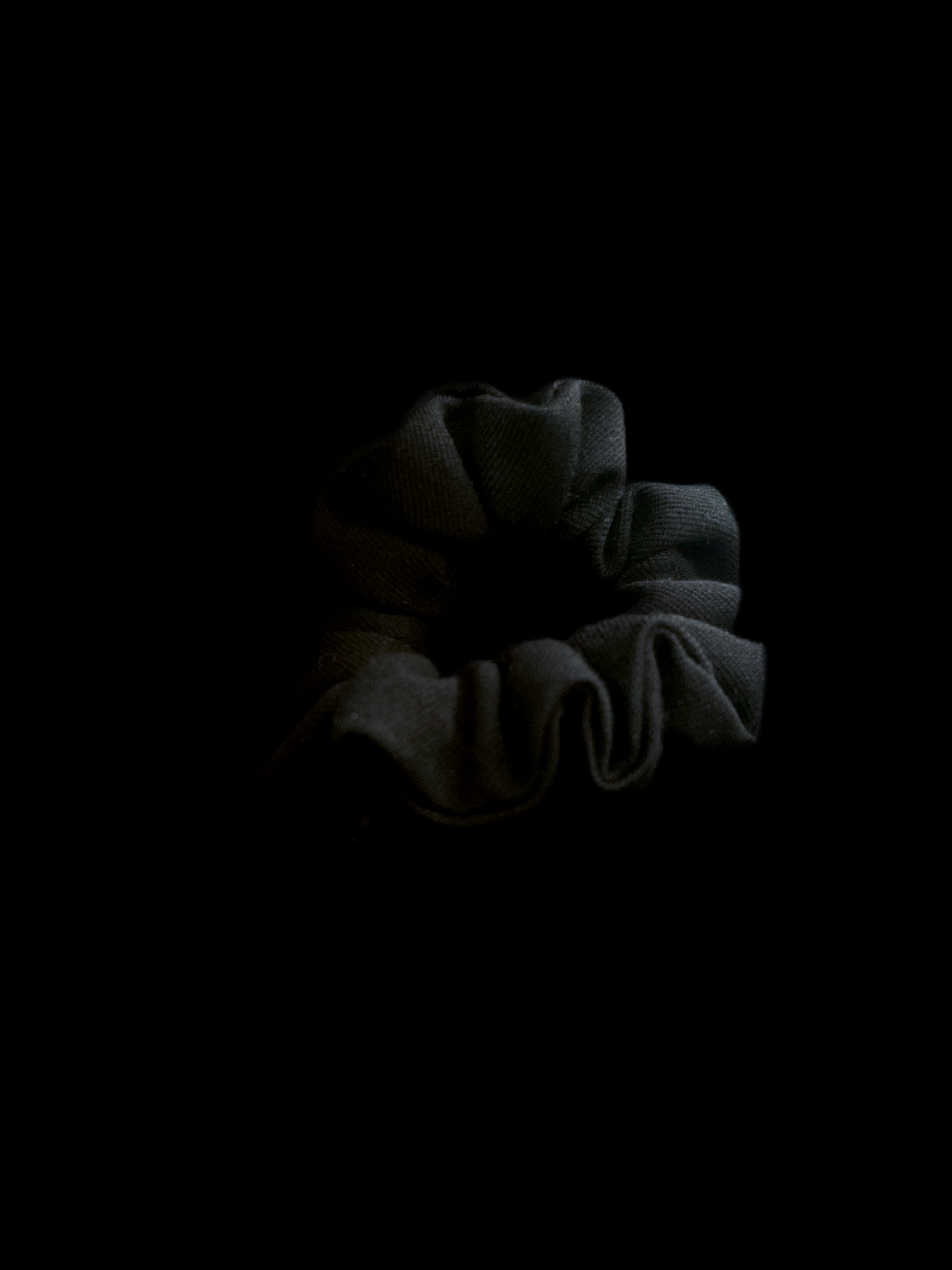 Ebène mini- Chouchou Coton tissé noir