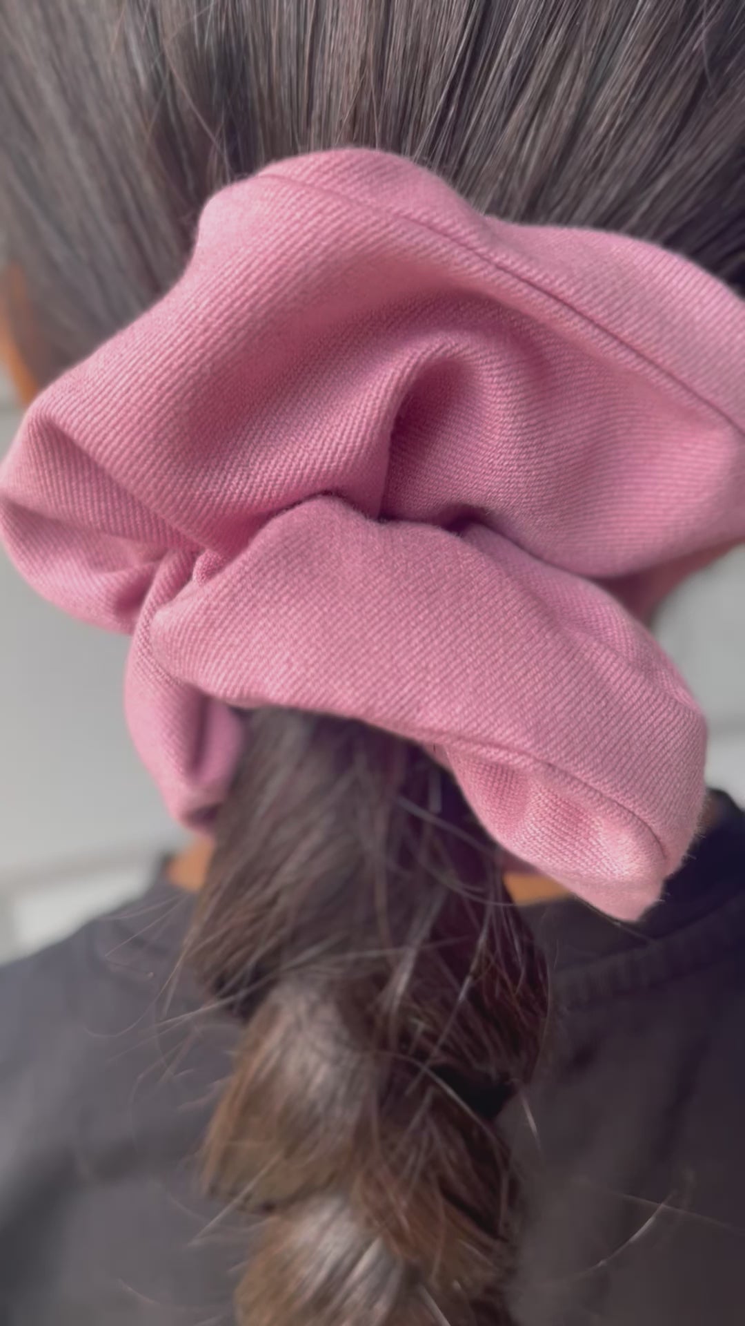 Pétale- Chouchou en coton tissé rose